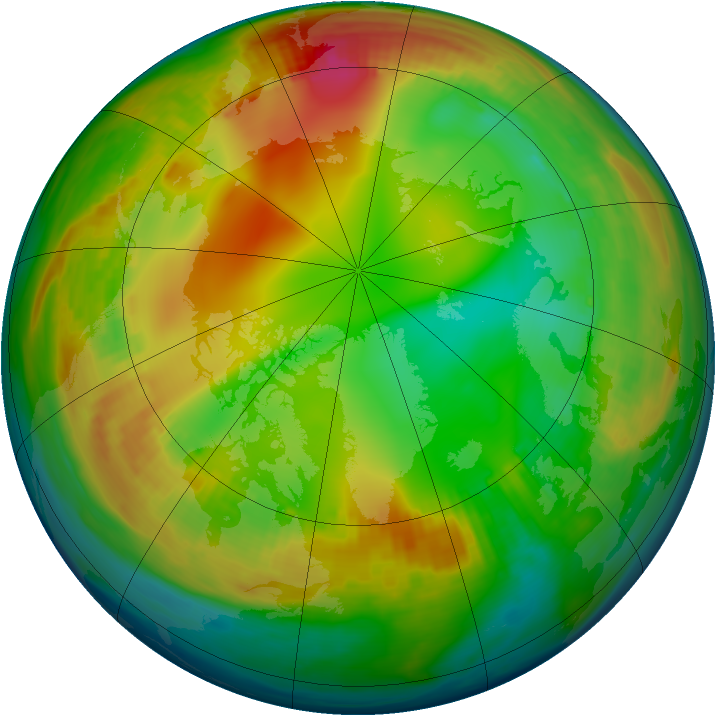 Arctic ozone map for 08 January 1980